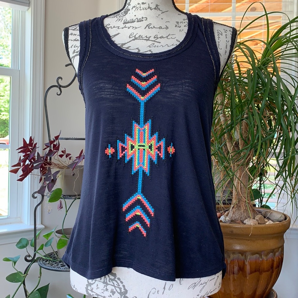 Junior’s Native American Styled Embroidered Tank